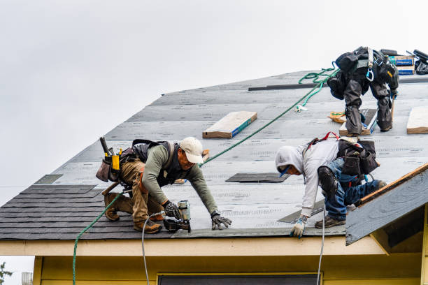 Professional Gutter Installation technician working in Markleton, PA